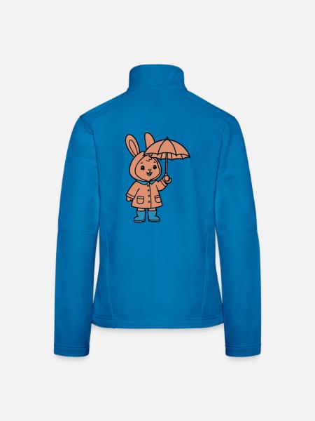 Petit parapluie de lapin mignon - Veste en tissu softshell Femme - bleu clair - Dos
