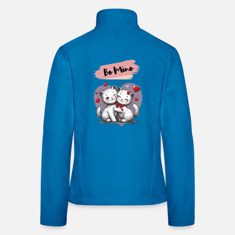 Be Mine Katzenkuscheln mit Herzen - Frauen Softshelljacke - Lichtblau