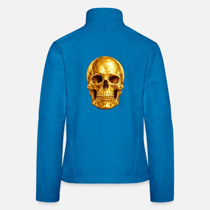Golden Skull Print Women's Softshell Jacket