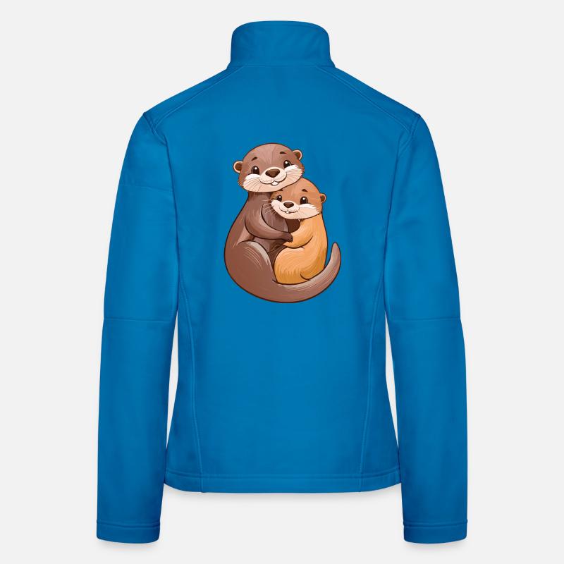 Two cute otters cuddle Women's Softshell Jacket