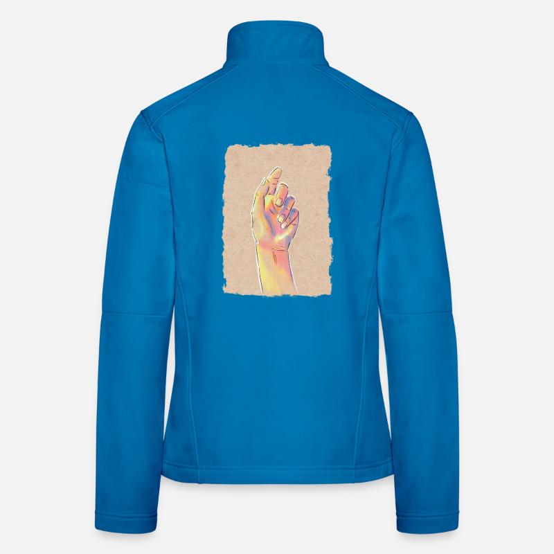 Main Pastel Arc en Ciel Veste en tissu softshell Femme