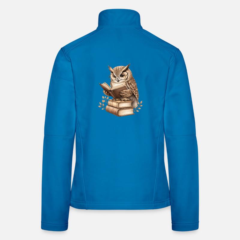 Leseeule - Frauen Softshelljacke - Lichtblau