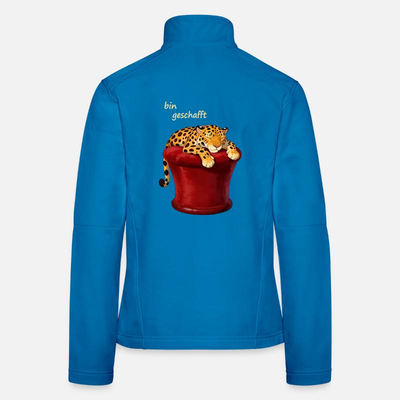 Schlafender Leopard im roten Zylinder Frauen Softshelljacke