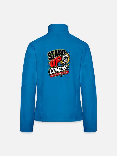 Stand-Up Comedy Mikrofon Logo - Frauen Softshelljacke - Lichtblau - Hinten