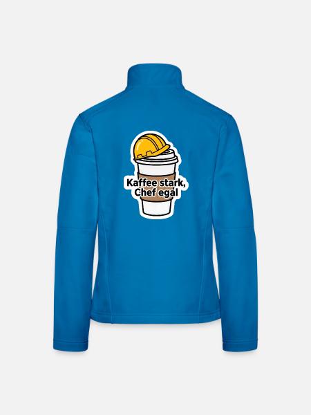 Handwerker Baustelle Kaffee Chef Bau T-Shirt - Frauen Softshelljacke - Lichtblau - Hinten
