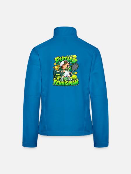Zukünftiger Cartoon-Tennisspieler, Kindertennisspieler - Frauen Softshelljacke - Lichtblau - Hinten