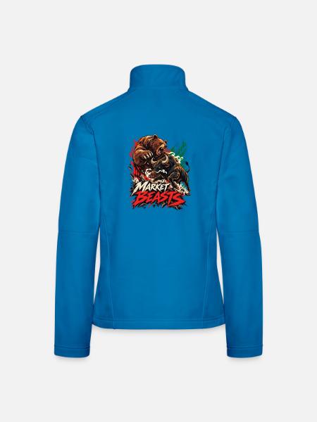 Market Beasts: Bärensturm vs Stier - Frauen Softshelljacke - Lichtblau - Hinten