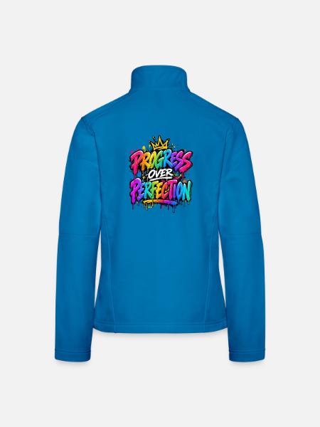 Fortschritt statt Perfektion Graffiti - Frauen Softshelljacke - Lichtblau - Hinten