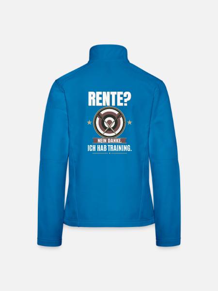 Rente Nein danke Ich hab Training Darts Vintage - Frauen Softshelljacke - Lichtblau - Hinten