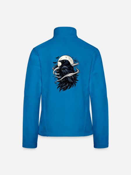 Mondkrähe im Nachtwind - Frauen Softshelljacke - Lichtblau - Hinten