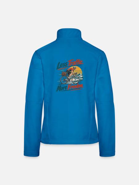 Fahrrad Pendler Geschenkidee  - Frauen Softshelljacke - Lichtblau - Hinten