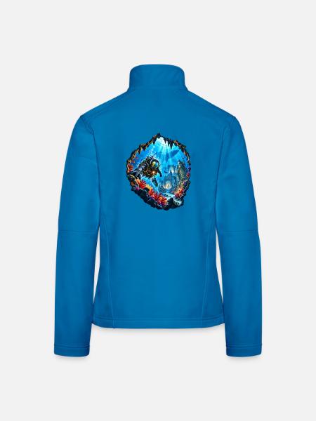 Taucher Unterwasserruinen Expedition Tauchen - Frauen Softshelljacke - Lichtblau - Hinten