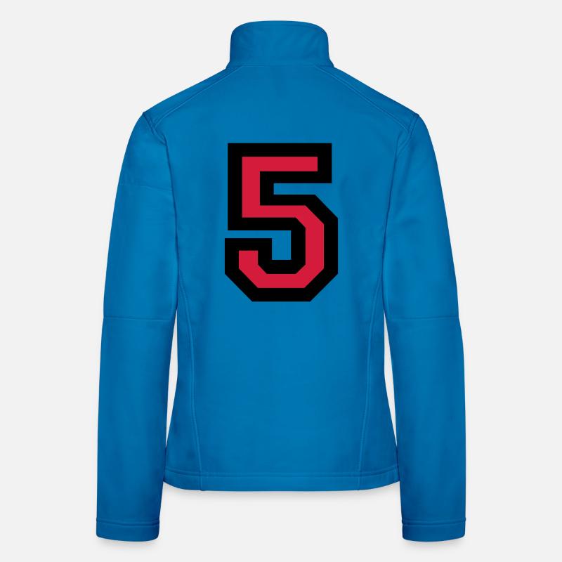 Number five - the number 5 - Women's Softshell Jacket - light blue
