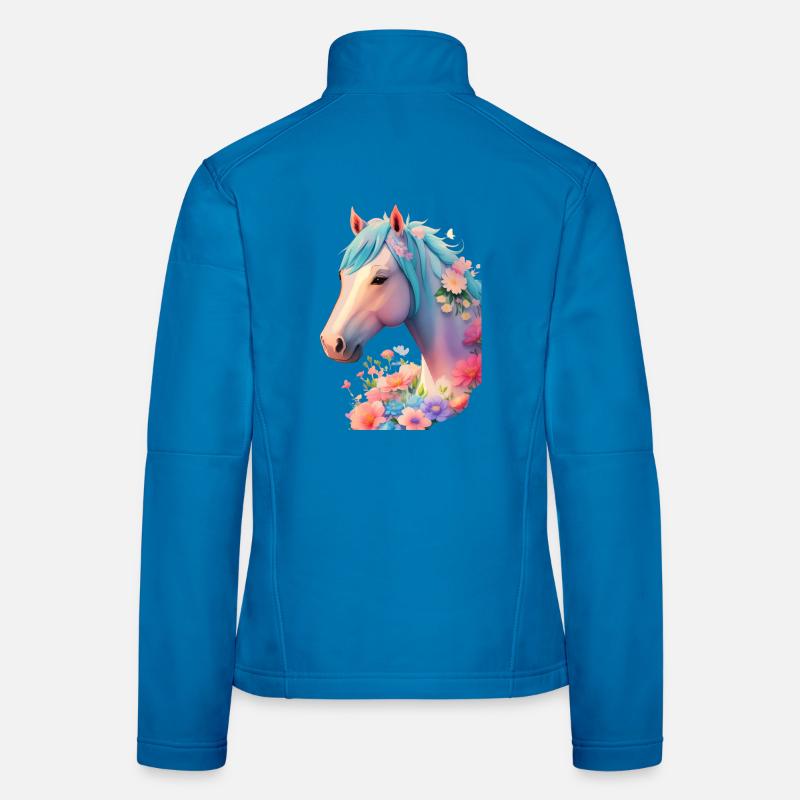 Cheval fleur Veste en tissu softshell Femme