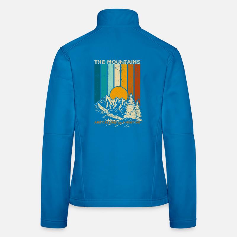 Mountains Calling Retro Sunset Women's Softshell Jacket