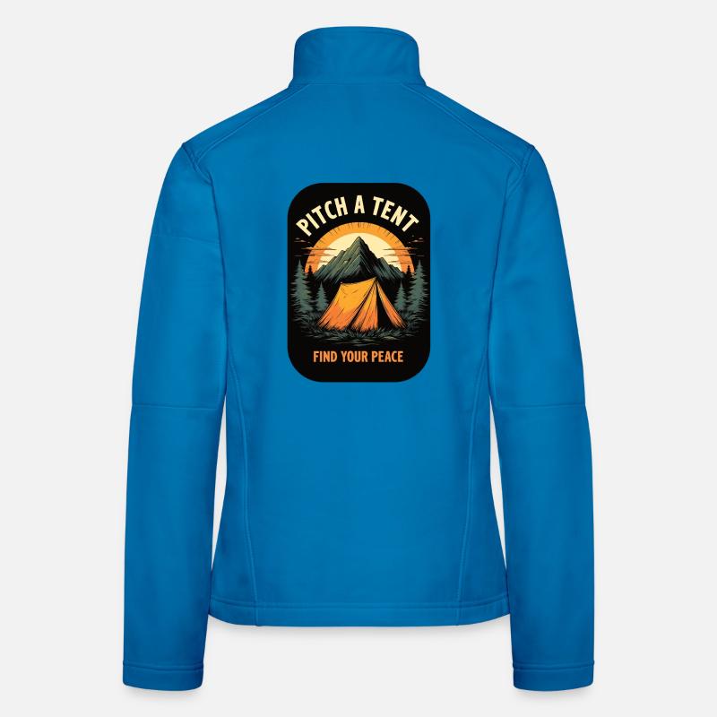 Camping - Pitch a tent, find your peace - Women's Softshell Jacket - light blue