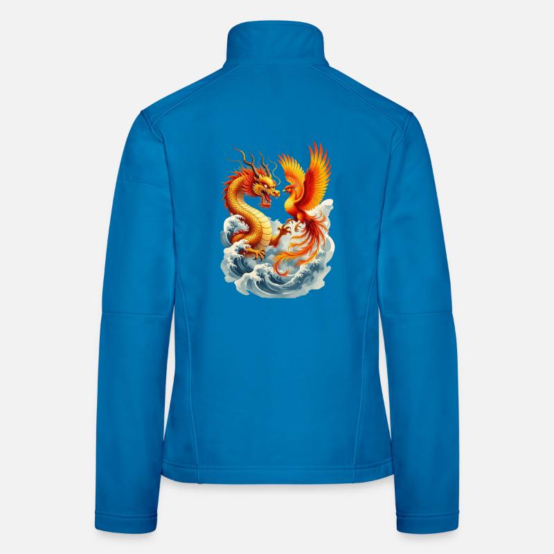 Dragon and Phoenix vector Women's Softshell Jacket