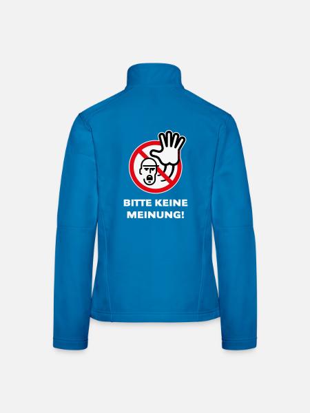 Bitte Keine Meinung! (Warnzeichen Warnschild / 3C) - Frauen Softshelljacke - Lichtblau - Hinten