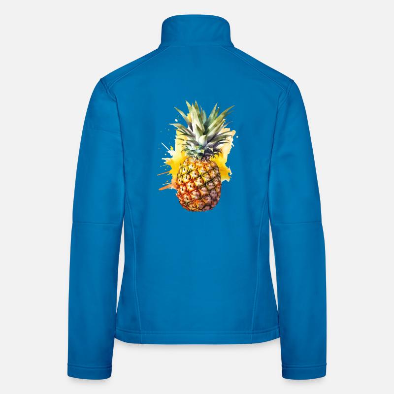 Pineapple Watercolor Splash Women's Softshell Jacket