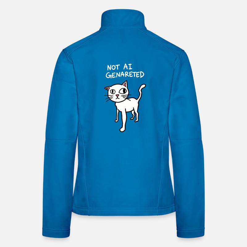 Not AI Generated - Funny Cat Meme - SATIRE IA Veste en tissu softshell Femme