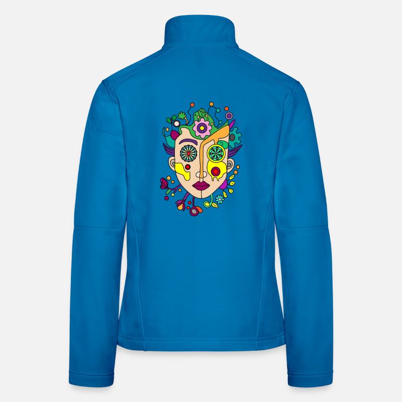 Kaleidoscopic split face Women's Softshell Jacket