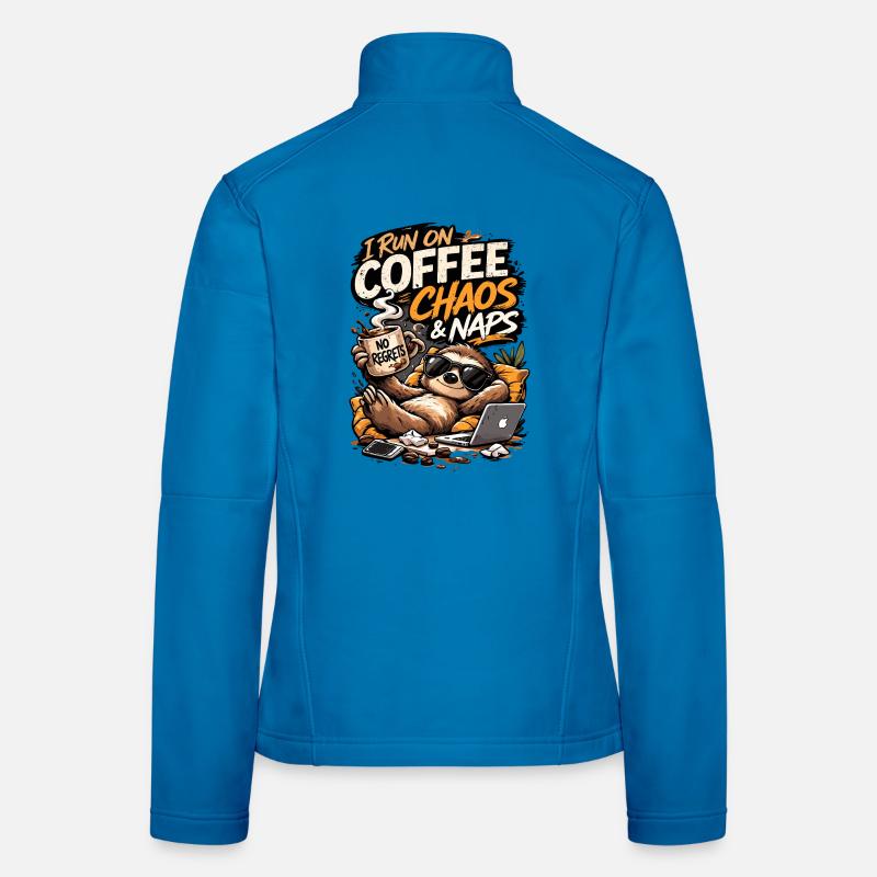 Coffee Chaos & Naps Sloth Tee Women's Softshell Jacket