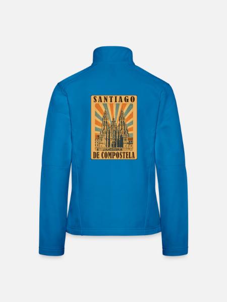 Santiago de Compostela - Frauen Softshelljacke - Lichtblau - Hinten