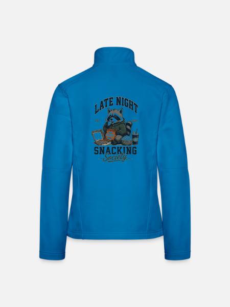 Late Night Snacking Society Waschbär - Frauen Softshelljacke - Lichtblau - Hinten