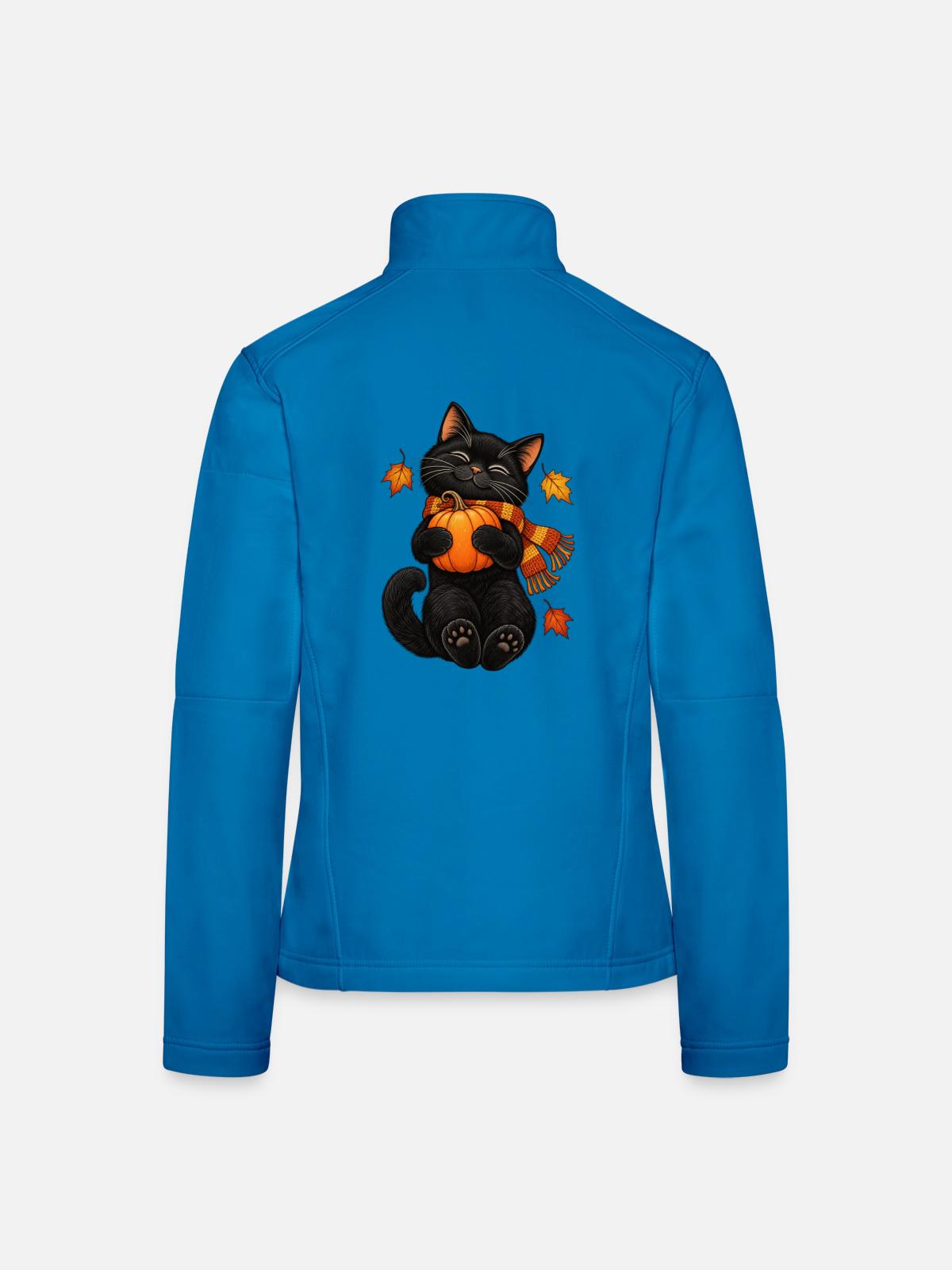 Black Cat Crescent Moon - Frauen Softshelljacke - Lichtblau - Hinten