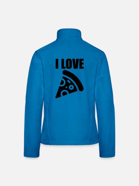 Ich liebe Pizza - Frauen Softshelljacke - Lichtblau - Hinten