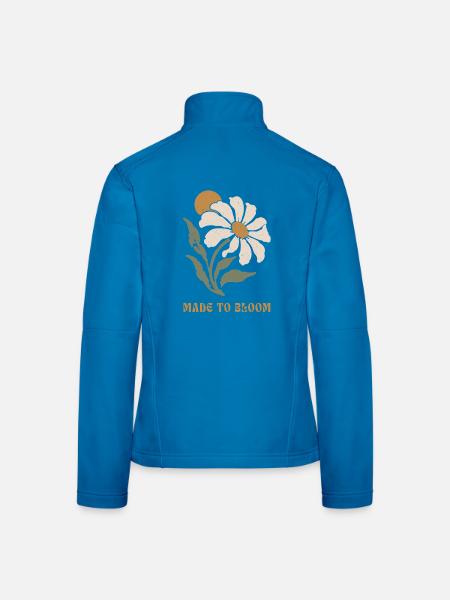 Bloom Daisy Botanischer Wappen - Frauen Softshelljacke - Lichtblau - Hinten