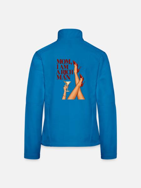 Mom I Am A Rich Man - Frauen Softshelljacke - Lichtblau - Hinten