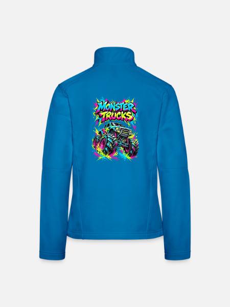 Monster Trucks Graffiti Neon - Frauen Softshelljacke - Lichtblau - Hinten