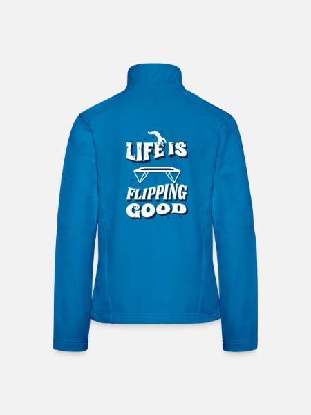  Motivation Trampolin Workout Trampolin-Sport - Frauen Softshelljacke - Lichtblau - Hinten