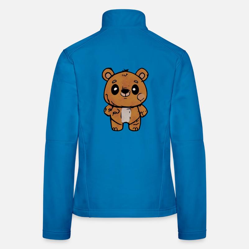 Cartoon Bear With Friendly Expression Women's Softshell Jacket