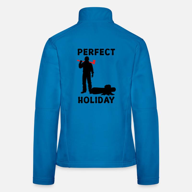 Woodwork Axe Lumberjack Tree Cutter Statement Women's Softshell Jacket