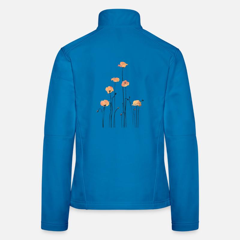 Illustration de coquelicots à l’aquarelle Veste en tissu softshell Femme