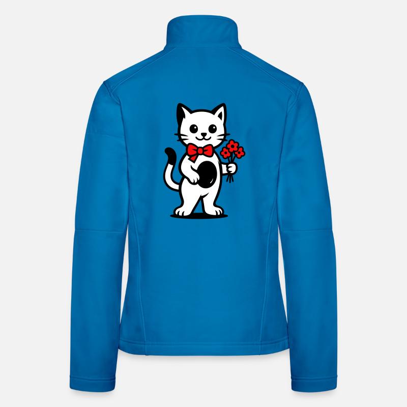 Kawaii Katzenfreund mit roter Schleife Frauen Softshelljacke