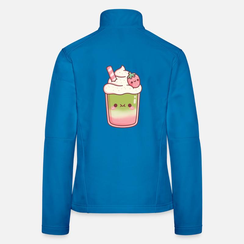 Süßer Eiskaffer Matcha Erdbeer-Latte Frauen Softshelljacke
