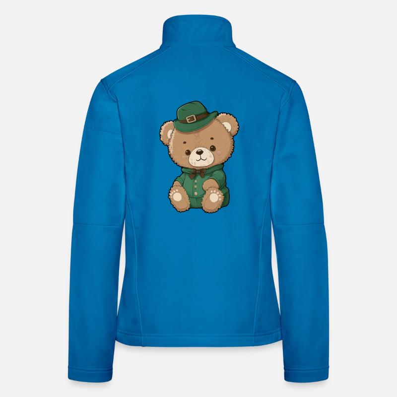 Emerald Leprechaun Bear Women's Softshell Jacket