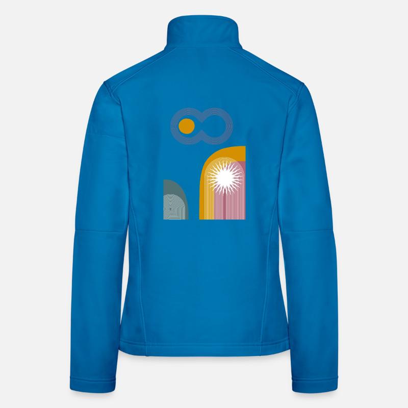 Pink Infinity Sun Abstrakter Bogen-Grafik Frauen Softshelljacke