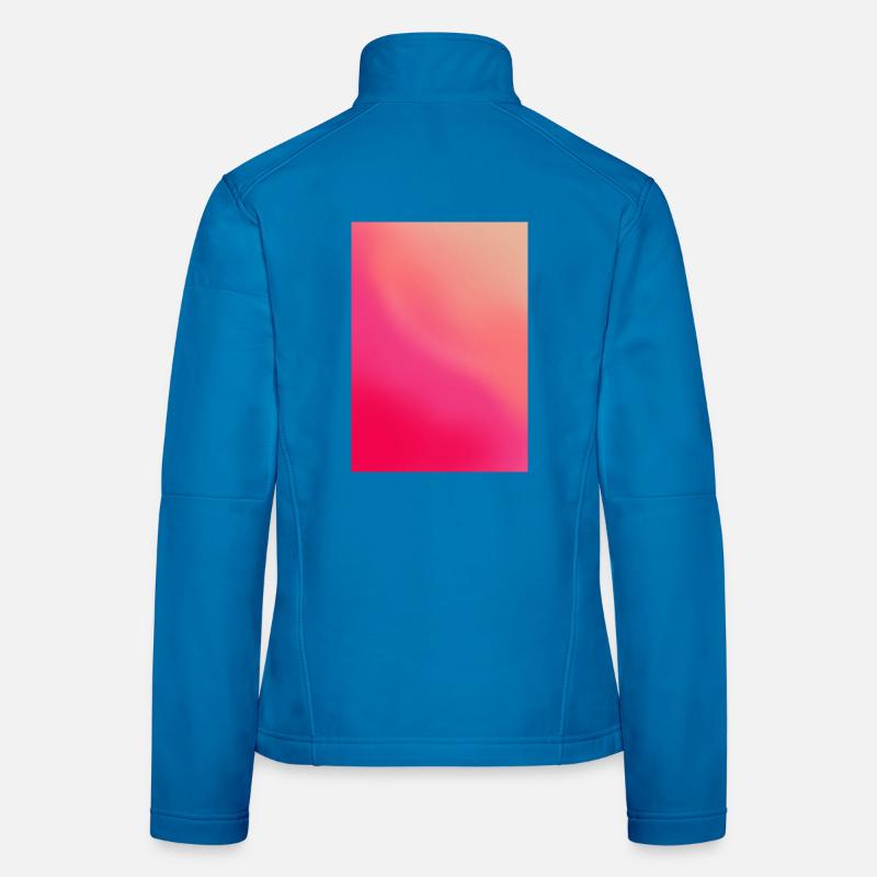 Gradient - Waves pink red customizable Women's Softshell Jacket