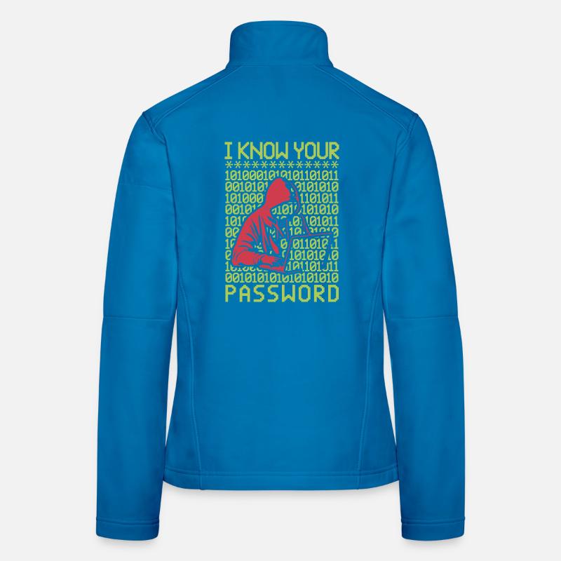 Hacker Hacker Programmeur Linux Password Hacker Veste en tissu softshell Femme