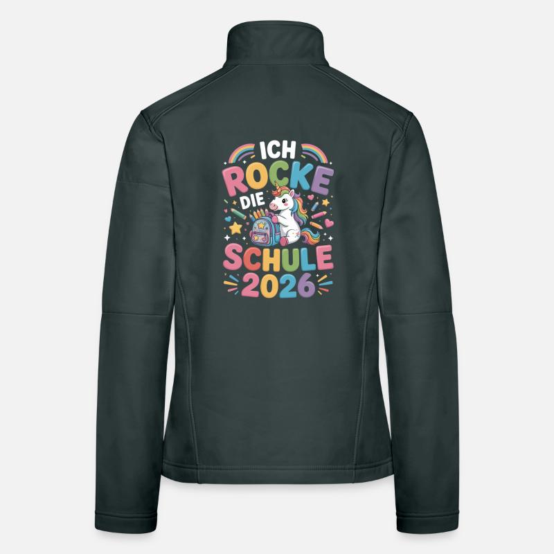  Ich Rocke Die Schule 2026 Einhorn Einschulung Frauen Softshelljacke