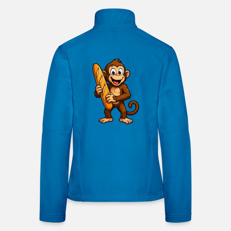 Affe mit Baguette Frauen Softshelljacke