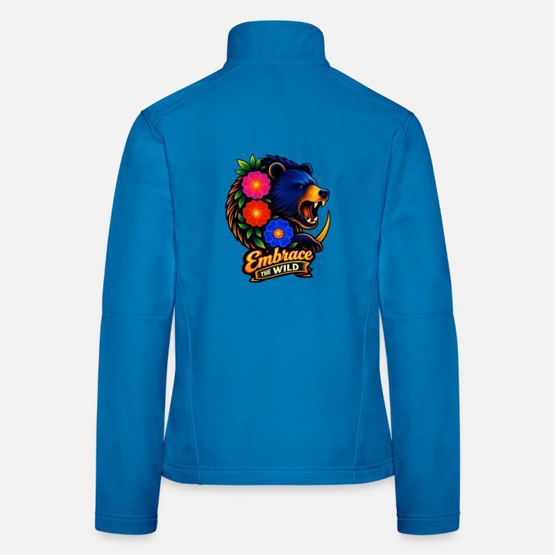 Étreinte en nature avec des fleurs Veste en tissu softshell Femme
