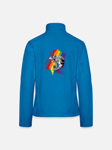 All Colours are Beautiful – Chamäleon Rainbow - Frauen Softshelljacke - Lichtblau - Hinten