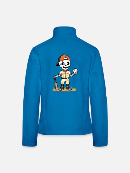 Niedlicher Skelett-Baseballspieler Spooky Halloween - Frauen Softshelljacke - Lichtblau - Hinten