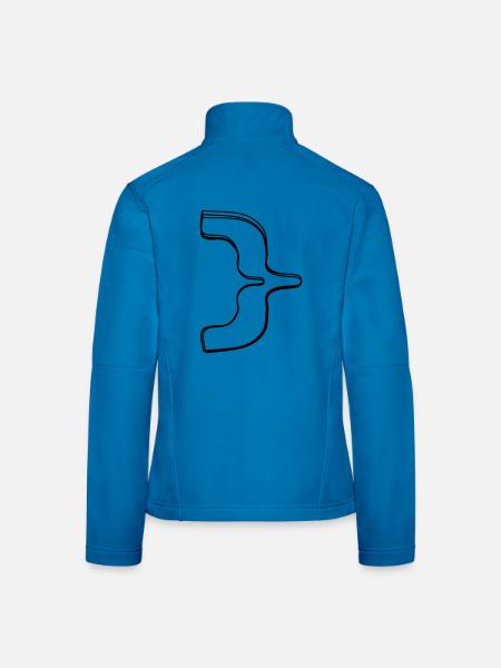 Geschweifte Klammer handgezeichnet - Frauen Softshelljacke - Lichtblau - Hinten
