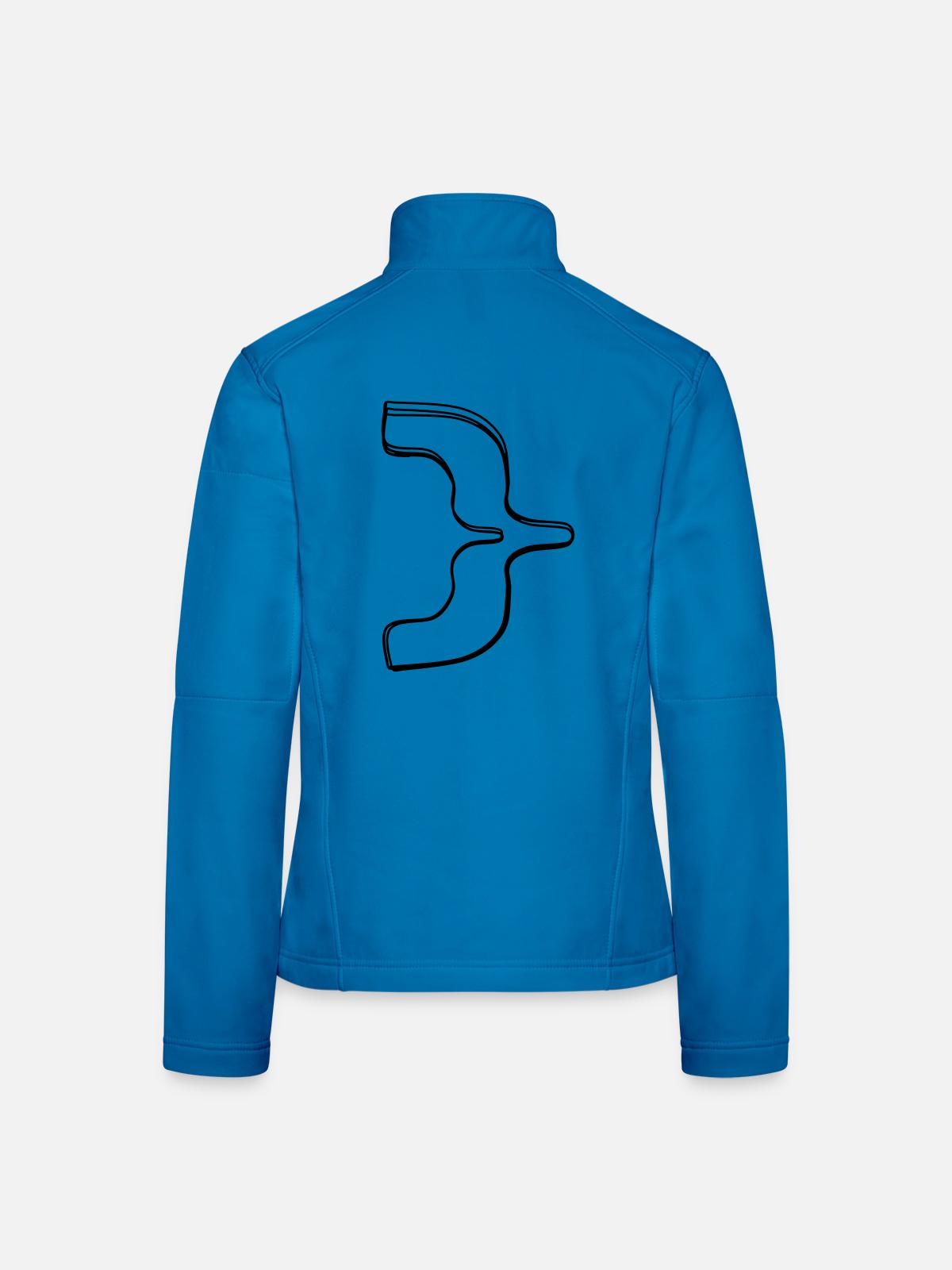 Geschweifte Klammer handgezeichnet - Frauen Softshelljacke - Lichtblau - Hinten
